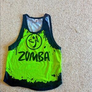 Zumba Neon Green and Black Tank Top S NWOT
